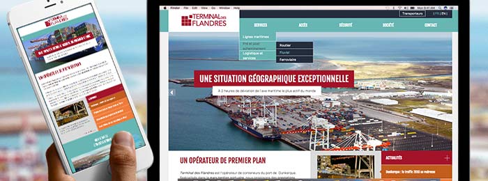 Développement et publication du site web de Terminal des Flandres à Dunkerque